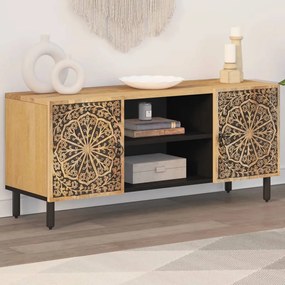 Mobile Porta Tv 105x33x46cm İn Legno Massello Di Mango /