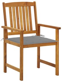 Sedie da giardino con cuscini 4 pz in massello di acacia