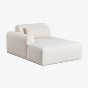 Modulo Chaise Longue Sinistro Per Divano Componibile In Shearling Borjan Ciniglia Blanc - Sklum