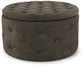 Pouf contenitore porta scarpe ERNESTINE in tessuto marrone timo