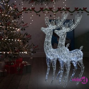 vidaXL Renne di Natale XXL in Acrilico 250 LED 2pz 180cm Bianco Freddo