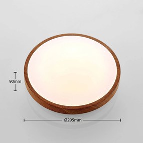 Lindby Mendosa plafoniera LED, look legno, rotonda