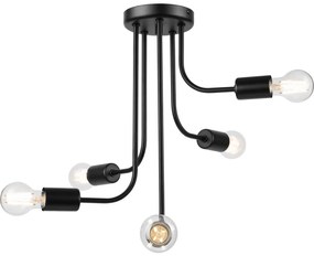 Lampadario a plafone TRINITY 5xE27/15W/230V nero