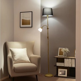 Brilagi - Lampada da terra CERIA 2 in 1 1xE27/100W/230V + 1xE14/25W dorata/nera