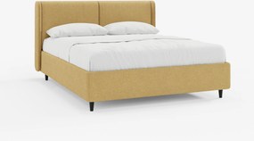 VALKIRIA letto di design con vano contenitore e testiera avvolgente - 2 cuscini imbottiti e tessuto Oeko-Tex®
