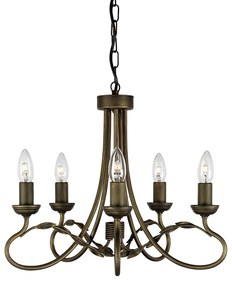 Lampadario Classico Olivia Metallo Oro 5 Luci E14