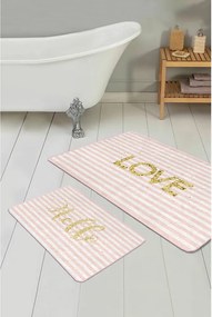 Set di tappetini per il bagno in velluto rosa 2 pz 60x100 cm Love – Mila Home