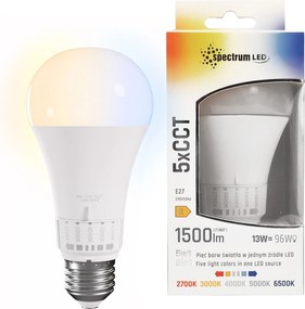 Lampadina LED 5 tonalità di luce GLS E27 230V 13W 5CCT