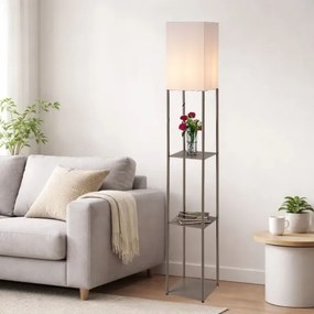 Brilagi - Lampada da terra con ripiani GRADUS 1xE27/40W/230V 150 cm grigia/beige
