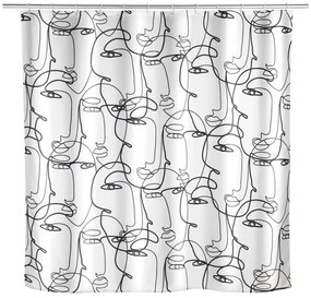 Tenda da doccia bianca e nera Faces - Wenko