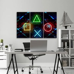 Quadro su tela 3  pannelli, Giochi per computer  Dimensioni Tappeti 90x60