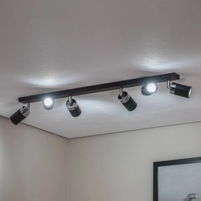 Faretto da soffitto Joker, nero/argento, 6 luci Joker Eko-Light, dimmerabile, Nero, Soggiorno / Sala da pranzo, Metallo, Moderno, Faretto