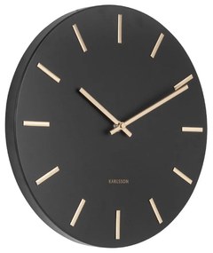 Orologio da parete nero con lancette dorate , ø 30 cm Charm - Karlsson
