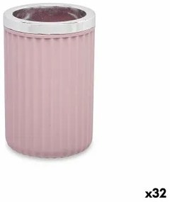 Bicchiere Portaspazzolini da Denti Rosa Plastica 32 Unità (7,5 x 11,5 x 7,5 cm)