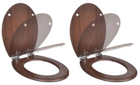 Copriwater A Chiusura Ammortizzata 2 Pz İn Mdf Marrone /