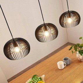 Lampada a sospensione Jusra Lindby, dimmerabile, Nero, Soggiorno / Sala da pranzo, Metallo, Moderno, Lampada a sospensione