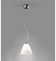 Lampadario In Metallo Moderno Dome Cromo Bianco 1 Luce E27