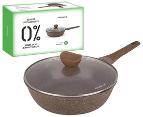 Tegame 28 cm antiaderente 0 grassi con coperchio