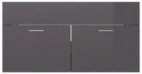 Mobile sottolavabo grigio lucido 90x38,5x46 cm in truciolato