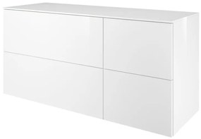 Mobile da bagno sotto lavabo Neo  laccato lucido L 135 x H 65 x P 48 cm 4 cassetti, lavabo non incluso