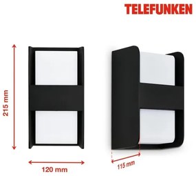 Telefunken 321005TF - Applique da esterno 1xE27/12W/230V IP44 nero