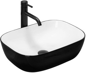 Lavabo da appoggio Rea Belinda White Black