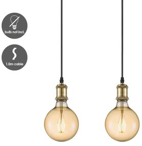 Cavo di alimentazione VINTAGE 3xE27/40W/230V ottone