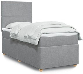 Giroletto A Molle Con Materasso Grigio Chiaro100x200 Cm Tessuto /