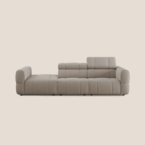 Giotto Divano con terminale e opzione relax elettrico in microfibra effetto velluto impermeabile T09