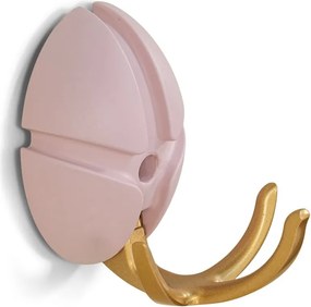 Gancio da parete rosa chiaro/dorato in plastica Tick – Spinder Design