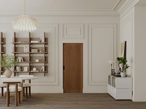 Porta scorrevole con sistema a incasso H205 x L93 cm  in MDF e Legno Naturale scuro - SANDORA