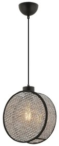 Lampadario a sospensione DRUM 1xE27/60W/230V grigio/nero