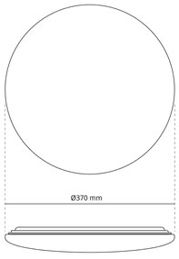 Plafoniera LED Rotonda 24W Ø370mm con Motivo Geometrico IP20 - Bianca