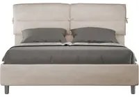 Letto imbottito Matrimoniale 160x190 cm Nandy - Senza rete,Microfibra,Sabbia