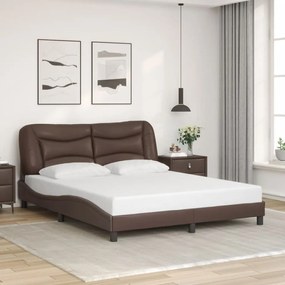 Giroletto Con Testiera Marrone 160x200 Cm İn Similpelle /