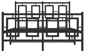 Giroletto con Testiera e Pediera Metallo Nero 120x200 cm