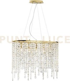 Lampadario a sospensione breeze oro  e cristalli k9 5 luci attacco ...