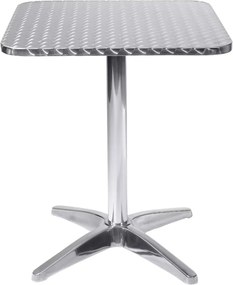 JAMESON - tavolo quadrato a colonna in acciaio e alluminio waterproof