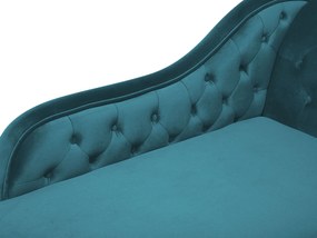 Chaise longue destra in velluto verde acqua NIMES Beliani