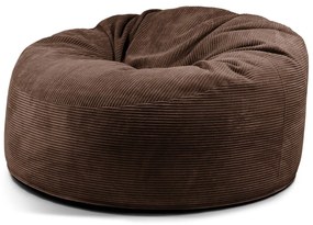 Puof a sacco marrone scuro con rivestimento in velluto a coste Om 135 – SLOWDOWN