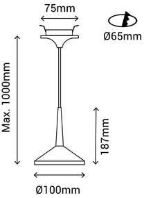 Apparecchio a sospensione bianco, altezza 100 cm Rita - SULION