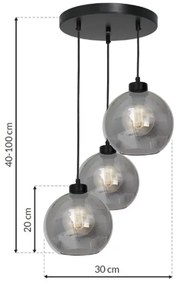 Lampadario su filo SOFIA 3xE27/60W/230V nero