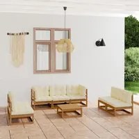 Set Divani da Giardino 8 pz con Cuscini Legno Massello di Pino 3076477