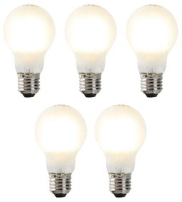 Set di 5 lampadine LED dimmerabili E27 A60 opale 7W 806lm 2700K
