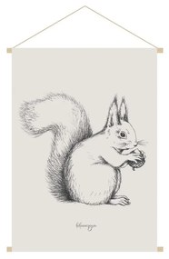 Kakemono bambini illustrazione scoiattolo L40 x L60 cm NUTS