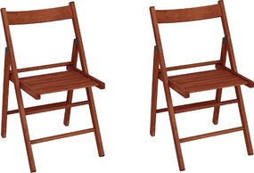 sedia pieghevole in legno CILIEGIO per casa giardino campeggio richiudibile set 2 pz