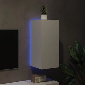 Mobile tv a parete con luci led bianco 30,5x35x70 cm