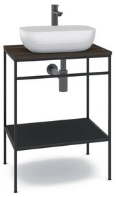 Mobile sottolavabo e lavabo Outline per vasca centrale nero L 60 x H 92 x P 45.5 cm