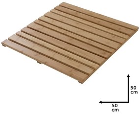 Pedana Doccia Quadrata in Legno di Bambù 50x50 cm