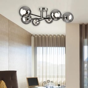 Lampadario a plafone MALENA 6xE14/5W/230V cromo opaco/fumé